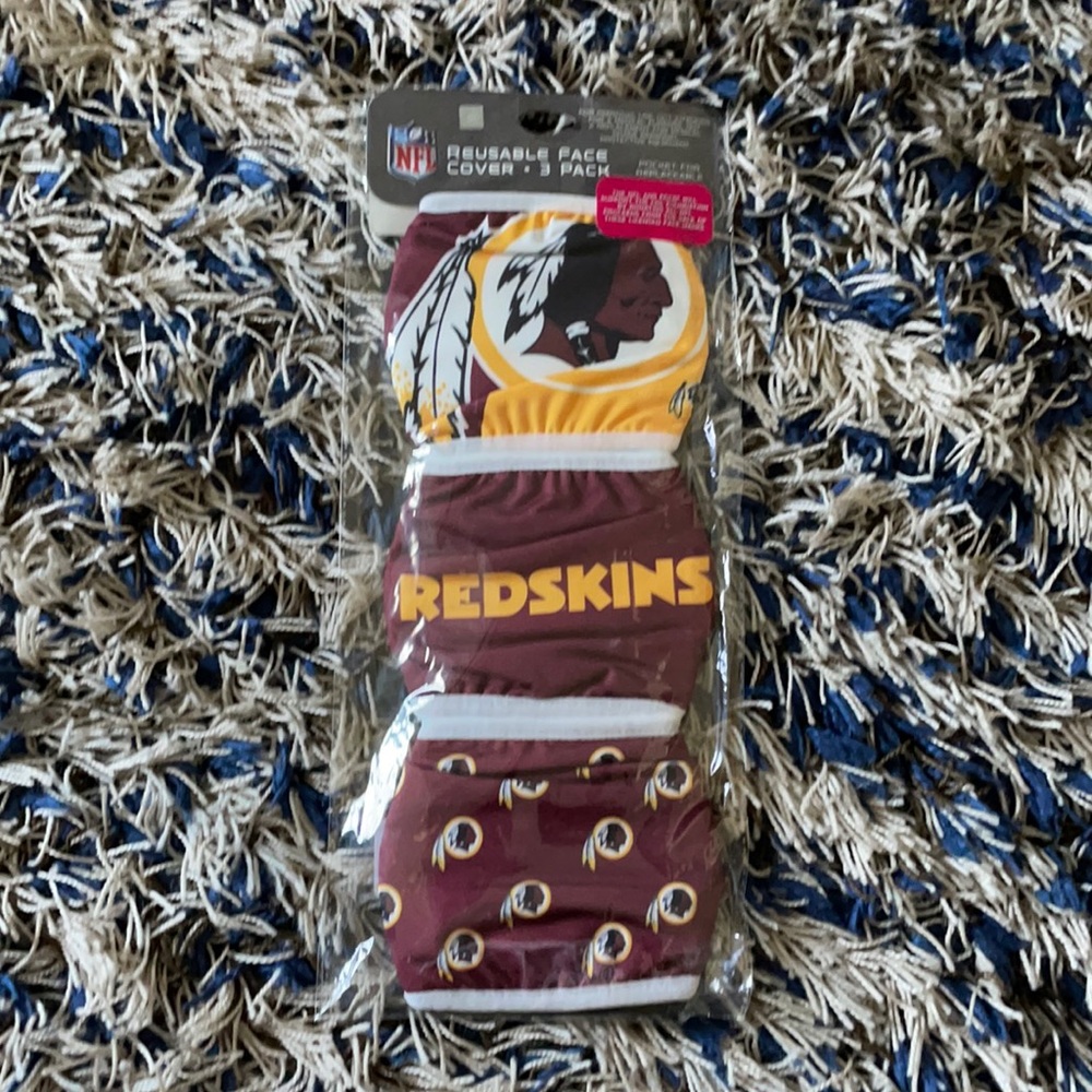 Reusable face mask 3 pack Washington redskins.